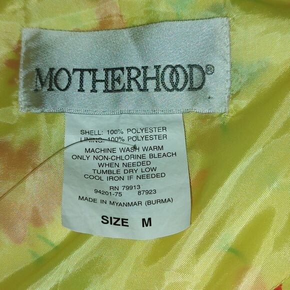 Motherhood Maternity yellow floral print sleeveless summer party dress Sz M - Picture 5 of 5
